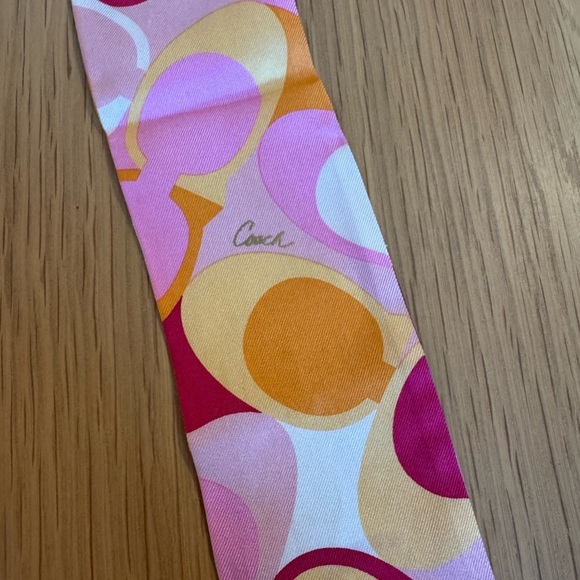 COACH Silk C Print Twilly Scarf VGUC - Picture 3 of 4